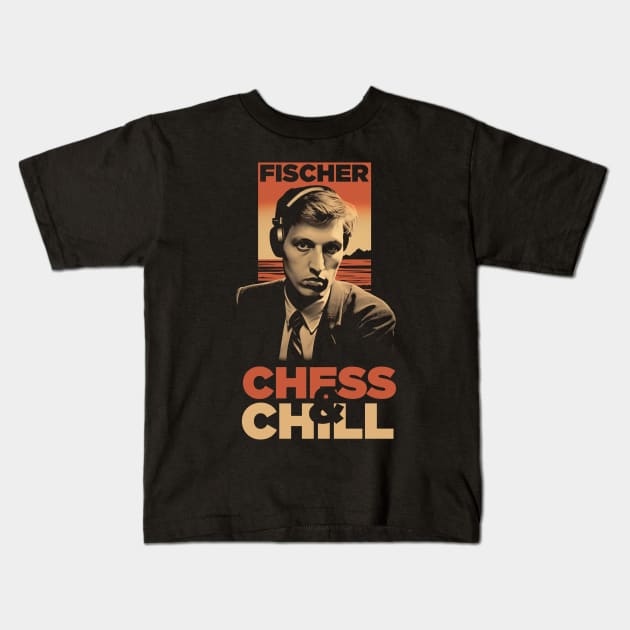 Bobby Fisher - Chess & Chill Kids T-Shirt by TNM Design